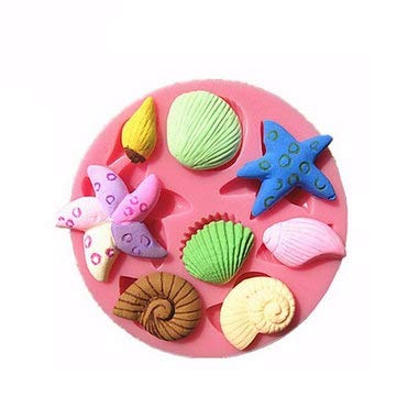 3D Silicone Sea Shells Starfish Sea Snail Fondant Cake Chocolate Mold Mould Cake Decoration - Bakeware & Accessories Fondant Pastry Moulds