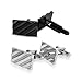 Cufflinks for Mens Shirt -Stainless Steel Fashion Jewelry Set comes with case. Designer custom made stud cufflink with box holder, Perfect for groomsmen gifts, all men, and tie bars. Better than sterling silver, gold, brass, and copper (Silver)
