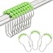 Amazer Shower Curtain Hooks, Decorative Shower Curtain Hooks Stainless Steel Shower Curtain Hooks and Shower Hooks for Bathroom Shower Rods Curtains-Set of 12, Green