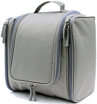 Travel Toiletry Bag X Large Capacity Deluxe Hanging Cosmetic Organizer Kit (Gray)