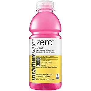 Image of vitaminwater zero shine, electrolyte enhanced water w/ vitamins, strawberry lemonade drink, 20 fl oz
