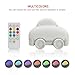 Night Light for Kids, YHTechnology Soft Silicone Car Baby Nursery Lamp with Sensitive Tap and Remote Control, LED Besides Lamp with Multicolor Best Gift for Children