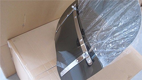 Large 19"x17" Windshield for Honda Kawasaki Harley Davidson Suzuki Yamaha (smoke)