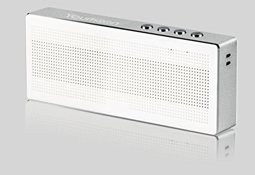 Youmoon Portable Mini Bluetooth Speaker Ym370 Ultra-thin Square Box + Microphone with 8 Hour Playtime Including AUX and a Micro Sd-card Slot High-def Sound Aluminum Shell (White)
