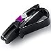 FineGood 2 Pack Glasses Holders for Car Sun Visor, Sunglasses Eyeglasses Mount with Ticket Card Clip - Black + Pink