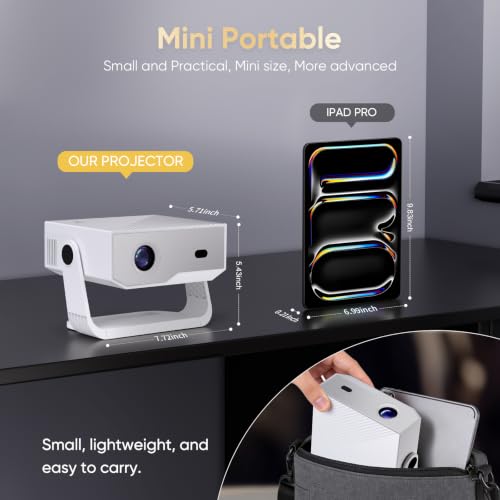2026 Smart Projector Built-in-Apps, Android TV, Supported 4K/Native 1080P, 300 ANSI, Wifi 6 Bluetooth 5.2, Portable Mini Movie Projector for Bedroom Home, Auto Keystone, iOS/Switch/PS5
