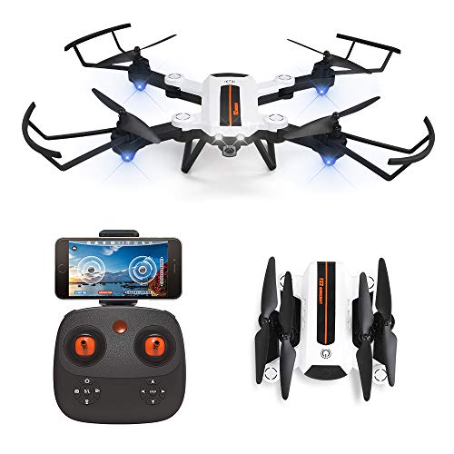 HAOXIN F22G FPV RC Quadcopter with Foldable Drone with HD Camera Optical Flow,720P 2MP Camera Long Range Outdoor Helicopter Easy to Fly Drone Route Planning, Long Life Battery for Adaults.