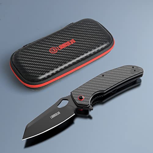 LAURISILVA Folding Pocket Knife,Carbon Fiber Lightweight Handle and D2