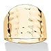 14k Yellow Gold-Plated Hammered-Style Cigar Band Ring
