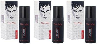 Crimson Kangaroo 3pk Mens The Man Silver Milton Lloyd EDT Fragrance 50ml