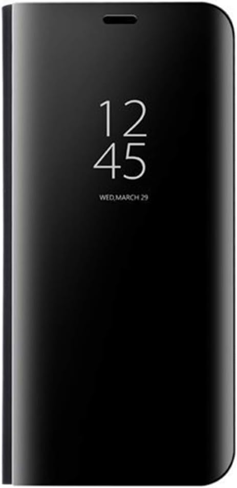 HAOYE Case Suitable for Samsung Galaxy M31, Clear View Standing Case, Mirror Smart Flip Case Cover. Black