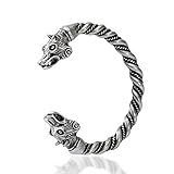 QIANJI Berserker Bear Heads Bracelet Bangle Viking Cuff Wristband Jewelry