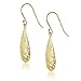 Yellow Gold Flashed Sterling Silver Filigree Teardrop Drop Dangle Earrings for Women