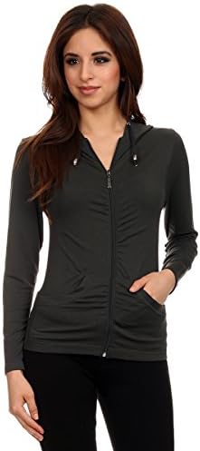 Lotus Lightweight 4-Way Stretch Hooded Active Yoga Fitness Zumba Jacket with Pokets Zip Up/One Size