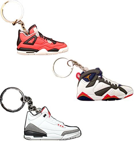 3 Pairs Air Jordan Michael Jordan Shoe Game Basketball Jumpman Key Chain #71 #39 #5