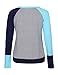 Naier Casual Womens Tops Leggings Rglan Long Sleeve Sweatshirt Color Block T-Shirts Light Blue M