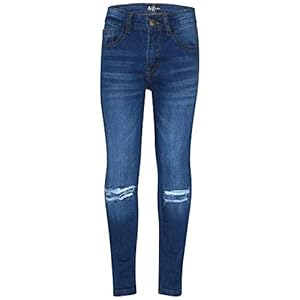A2Z 4 Kids® Kinderen Jorgens Mager Jeans Ontwerper Denim Knie Gescheurd Mode Fietsers Broek Modieus Vervaagd Bottom Slim…