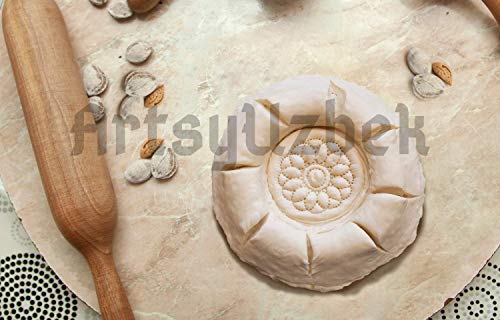 Uzbekistan-handmade-bread-stamp-set-of-two-for-Uzbek-flat-bread-157-inch-275-inch-diameter-lepeshka-bread-recipes