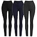 Ultra Soft High Waist Solid Seamless Compression Fashion Ankle Leggings for Women Pack of 3 Color Black Navy Grey Size XS-M