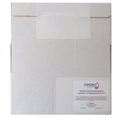Icinginks 24 Frosting Sheets 8.5” X 11”, Icing Sheets for Cake Toppers, Cookies & Décor, A4 Very White Edible Paper, Cake Edible Paper for Birthdays, Parties, Edible Sugar Sheets for Printers - Thumbnail 5
