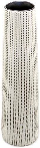 BloomyLife Handmade White Porcelain Ceramic Flower Pots / Planter Pots: Brown Dotted Koza M Vase