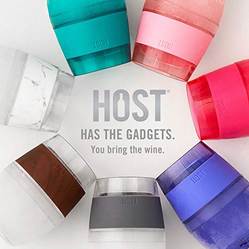 Host Cooling Wine Freeze Cup with Lid, Set of 2 Plastic Double Wall