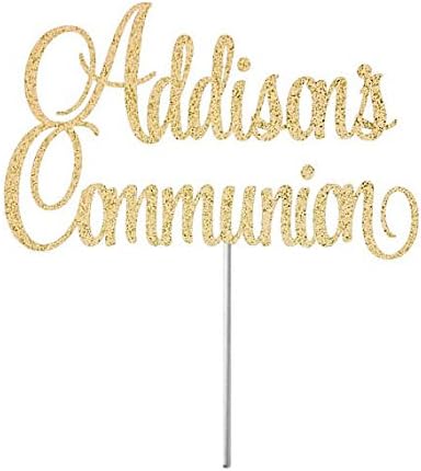 Personalized Communion Cake Topper, Religious Cake Topper,God Bless, First Holy Communion, Religious Party Decor, Glitter Cake Topper
