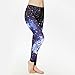 Idingding Womens Galaxy Star Printed High Waist Leggings Pants, Blue, M