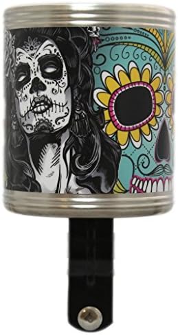Custom Beach Cruiser Bicycle Stainless Steel Cup Holder - Day of the Dead