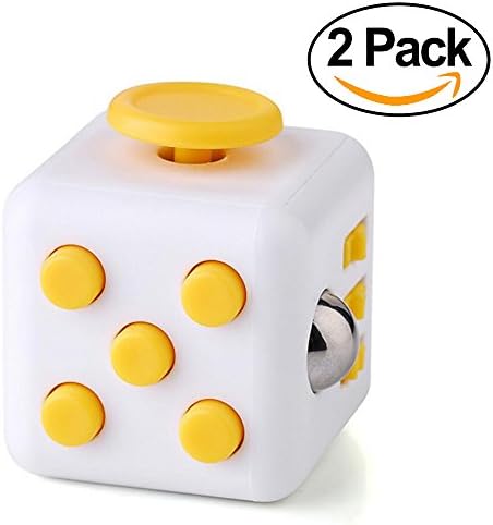 Honboom Fidget Cube 6 Sides Relieves Stress Ball,Anti-anxiety Cube for Kids and Adults Anxiety Attention Toy,Class and Home Easy Carrying(2 pack)