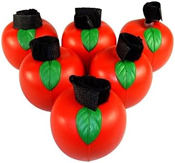 Set of 6 - Apple Shaped Stress Relief Colorful Bounce-Back Squeeze Toys.