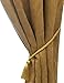 Home Queen Decorative Tassel Rope Tie Backs for Window Curtain, Hand Knitting Buckle Cord Drapery Holdbacks, Set of 2, Yellow