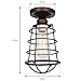 Design House 519694 Ajax Industrial Modern 1-Light Indoor Semi-Flush Ceiling Light with Metal Wire Cage for Hallway Foyer Closet, Coffee Bronze
