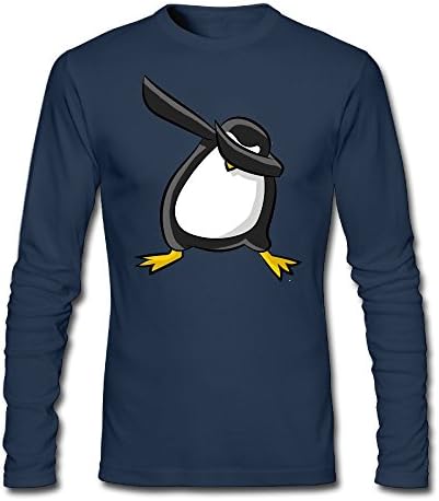 Jinbara Men's Cartoon Dabbing Penguin Dance Humor Long Sleeve T Shirt