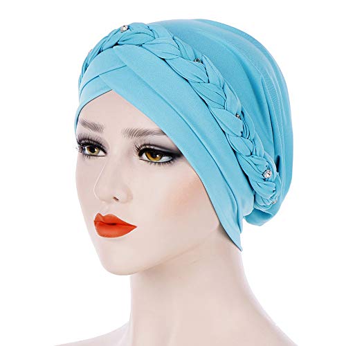 Chemo Hats for Women,Chemo Cap Womens Soft Cotton Knit Beanie Sleep Turban Hat Headwear for Cancer (Light Blue)