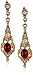 Downton Abbey Gold-Tone Belle Epoch Oval Ruby Stone with Crystal Accents Drop Earrings