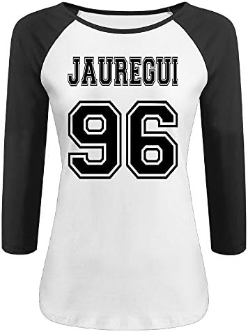 ZHUN Women's Lauren Jauregui 96 Logo Fifth Harmony Three-Quarter Sleeve O-Neck T Shirt M Black