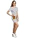 ROMWE Women's Striped Leather Pocket Short Sleeve Shift Dress