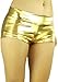 ToBeInStyle Women's Elastic Higher Waisted Metallic Mini Shorts