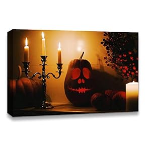 Canvas Wall Art Halloween Pumpkin Lantern...
