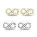 Spoil Cupid 925 Sterling Silver Cubic Zirconia Half Set Infinity Stud Earrings