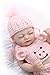 Funny House Cute Mini 10Inch 26cm Full Body Silicone Vinyl Realistic Looking Reborn Baby Dolls Lifelike Baby Girl Doll Pink Knit Wear Xmas Gift Birthday Present