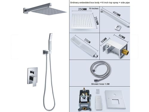 imiiHO Stainless Steel Bath Shower Faucet Set with Rainshower and Hand Shower, Chrome