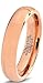 Tungsten Wedding Band Ring 5mm for Men Women Comfort Fit 18K Rose Gold Plated Plated Domed Polished
