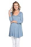 Frumos Womens Tunic Tops For Leggings V-Neck Top Tunic LA-Dusty Blue 2X-Large