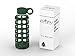 purifyou Premium Glass Water Bottle with Non-Slip Silicone Sleeve and Stainless Steel Lid Insert, 12/22 / 32 oz (Emerald Green, 12 oz)
