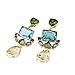 Crystal Earrings - Vintage Gold Plated Green Chandelier Earrings