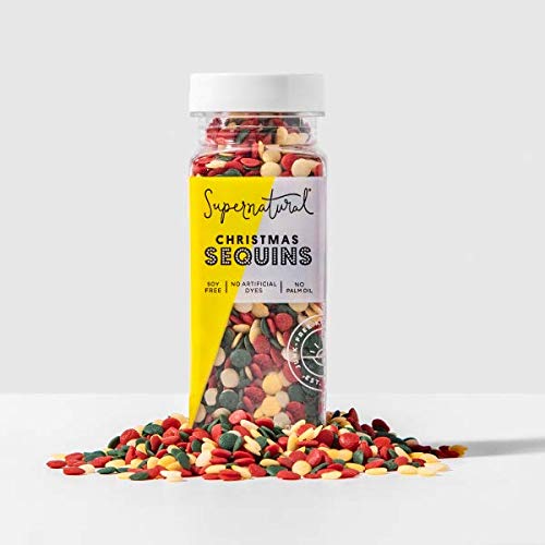 Christmas Sequins Natural Sprinkles by Supernatural, No Artificial Dyes, 3oz - Thumbnail 2