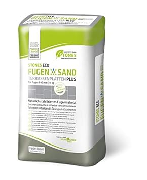 Stones ECO Fugensand Terrassenplatten Plus 1-10 mm BASALT 15 kg Fugensand ECO Stones für leicht befahrbare Verkehrsflächen