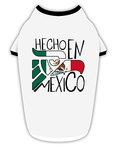 TOOLOUD Hecho en Mexico Design - Mexican Flag Cotton Dog Shirt White with Black XL